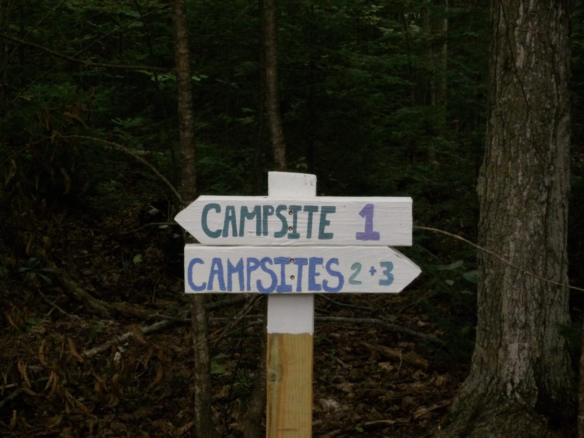 Campsite 123 sign